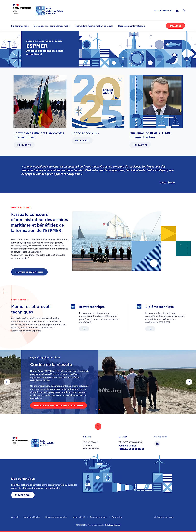 portfolio z-red : client École de Service Public de la Mer accueil