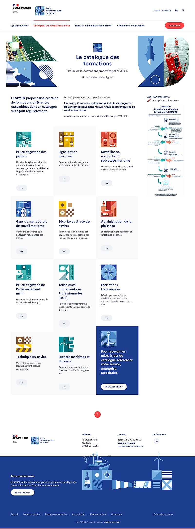 portfolio z-red : client École de Service Public de la Mer catalogue