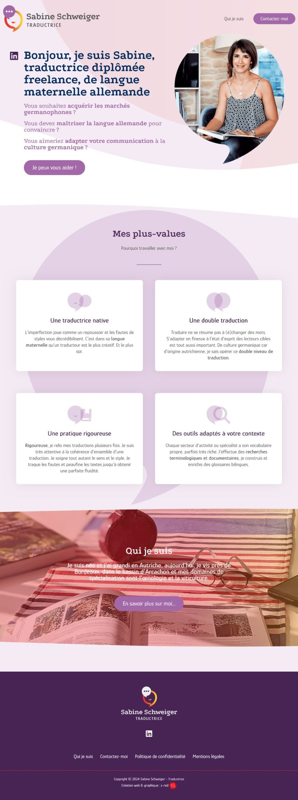 portfolio z-red : client Sabine Schweiger - traductrice
